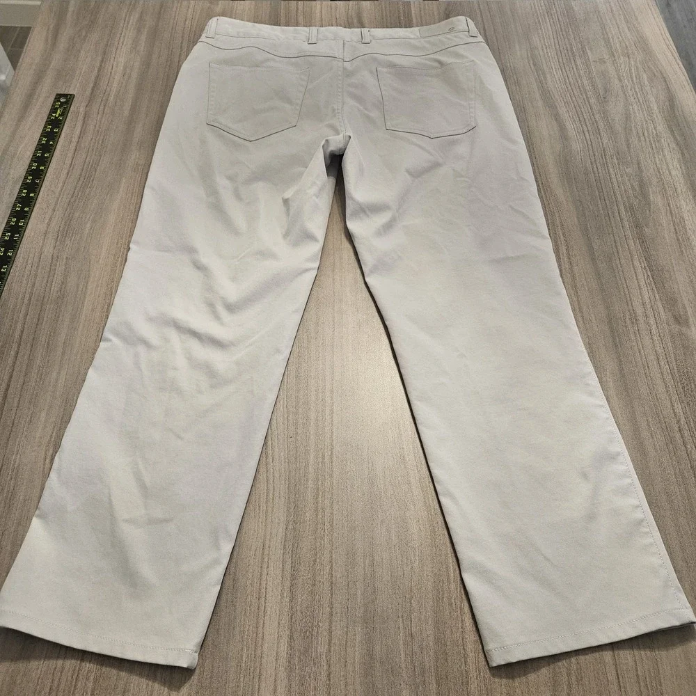 Peter Millar‎ EB66 Pants Mens 35x26 Gray Performance Stretch Tag 35x32 HEMMED